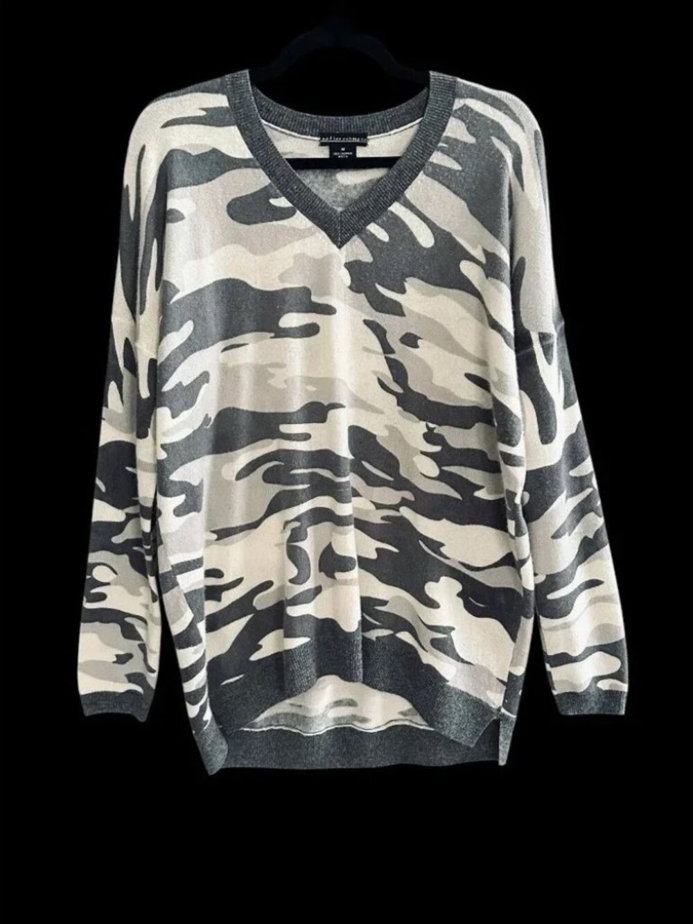 Sofia Camo Cashmere V-Neck Sweater